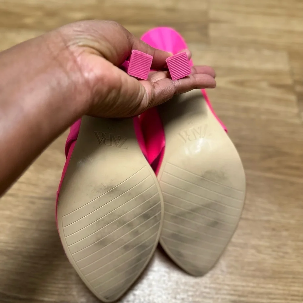 Zara pink pointed toe sandals - Picture 7 of 13